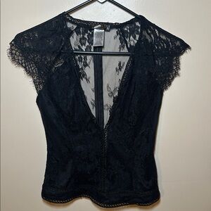 Discovery Black Lace Overlay Top small